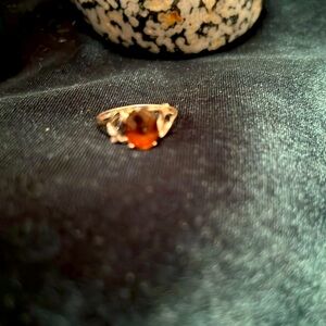 10k white gold red tourmaline ring with diamonds